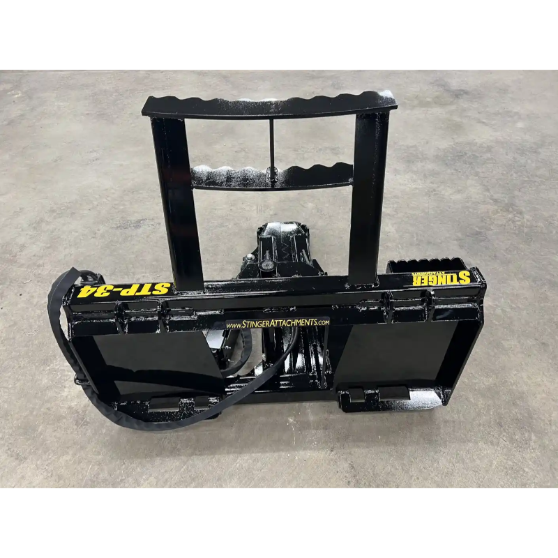 Stinger Attachments STP-34 skid steer tree puller in square 800x800 gallery position 8 view on concrete floor
