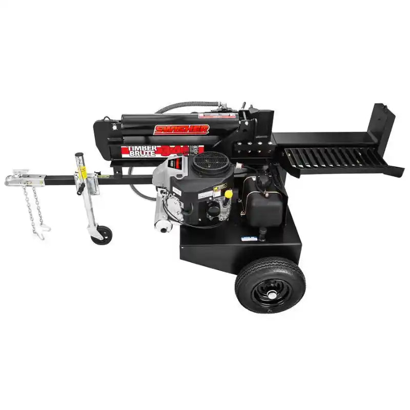 Swisher 34-Ton Timber Brute log splitter with 14.5 HP motor, hydraulic cylinder, tow hitch, and metal wedge, gallery position 1