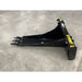 Black steel skid steer stump bucket attachment with three digging teeth and reinforced sides on concrete floor indoors