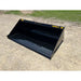 Black skid steer material bucket with flat bottom, reinforced edges, and yellow Series 3 78 markings on gravel surface
