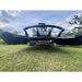 Front low-angle view of Stinger Attachments TF5 Twister skid steer brush cutter on grass, gallery position 6, 800x800 square