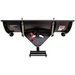 Front view of Swisher 62-inch UTV plow blade with tension springs, angle adjustment indicator, and caster wheels, gallery position 1