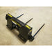 Skid steer bale spear with three 43-inch spears in gallery position 15, shown on concrete floor, 800x800 square image.
