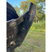 Close-up of the Stinger TF5 Twister Skid Steer Brush Cutter blade edge and mounting hardware, gallery image 17.