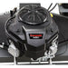 Close-up of Kawasaki FS481V 14.5HP engine mounted on Swisher 60-inch finish cut mower, gallery position 1