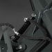 close-up of hydraulic cylinder and hose connections on gray 57-inch mini skid steer dozer blade gallery position 1