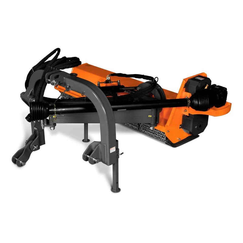 angled front-left view of orange MechMaxx 72-inch 3-point PTO offset ditch bank mower at gallery position 1