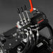 Close-up of three hydraulic control levers and connected hoses on MechMaxx D50HTFL tracked dumper, gallery position 1