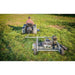 Swisher 60-inch finish cut mower with 15.5HP engine attached to rider mower, viewed from rear, gallery position 1