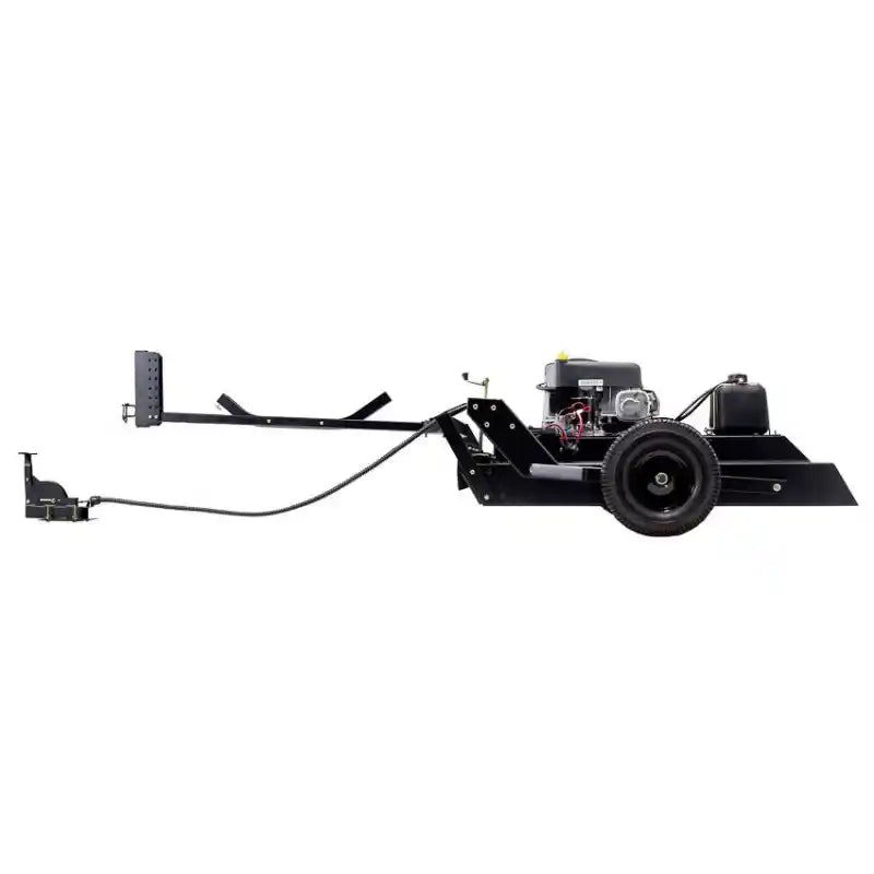 Side view of Swisher 44-inch rough cut brush cutter with 15.5HP engine and tow hitch, gallery position 1