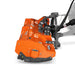 angled left-front view of orange MechMaxx 78-inch PTO flail mower with gearbox and hydraulic side shift at gallery position 1
