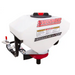 White triangular hopper with red Swisher logo and metal mounting bracket for ATV salt spreader, gallery position 1