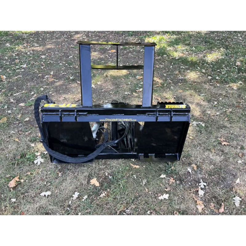 Stinger Attachments STP Tractor Tree Puller front view on grass background, square 800x800 image
