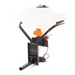 White poly hopper mounted on black steel frame with orange vibrator and electrical wiring, gallery position 1