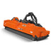 angled front-right view of orange MechMaxx 87-inch PTO flail mower with three-point hitch at gallery position 1