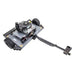 Swisher 44-inch finish cut mower with 11.5HP engine and extended tow bar, white background, gallery position 1