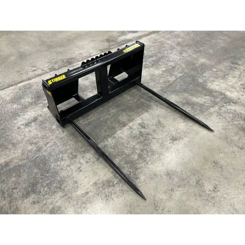 Stinger Attachments BS2 Wheel Loader Bale Spear with 49-inch spears, shown in gallery position 9, 800x800 square image