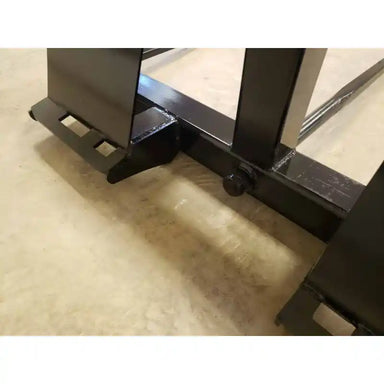 Close-up view of Stinger Attachments BS3 Series skid steer bale spear connector and spear mount, gallery position 1.