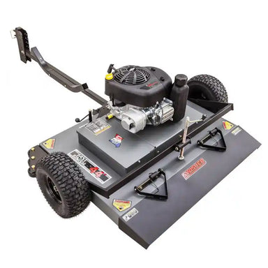 Swisher 44-inch finish cut mower with 11.5HP engine, tow-behind hitch, and steel deck, gallery position 1