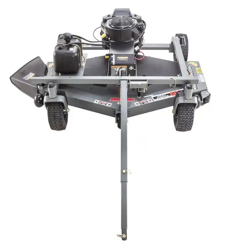 Swisher 60-inch finish cut mower with 14.5HP engine, steel deck, tow-behind frame, and pneumatic tires, gallery position 1