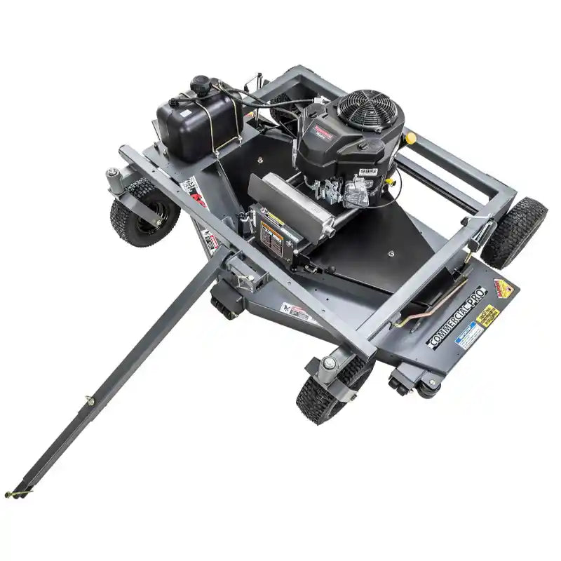 Swisher 66-inch tow-behind finish mower with 14.5HP engine, 12V electric start, fuel tank, and four pneumatic tires, gallery position 1