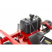 Fuel tank mounted on red steel frame of Swisher 60-inch finish cut mower, gallery position 1