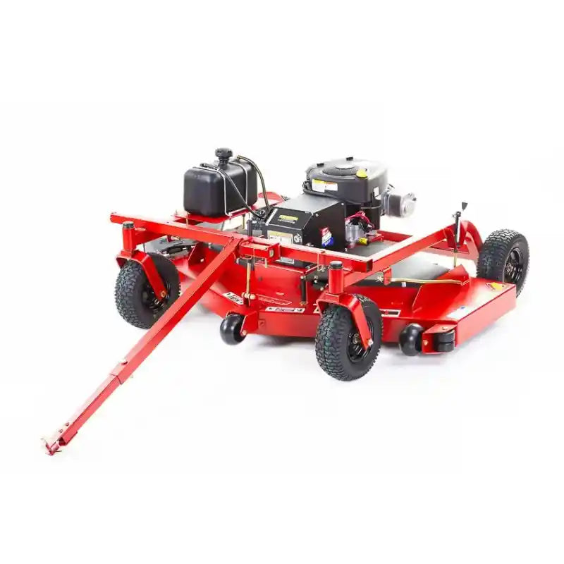 Swisher 60-inch finish cut mower with 15.5HP engine and tow bar, angled view, gallery position 1