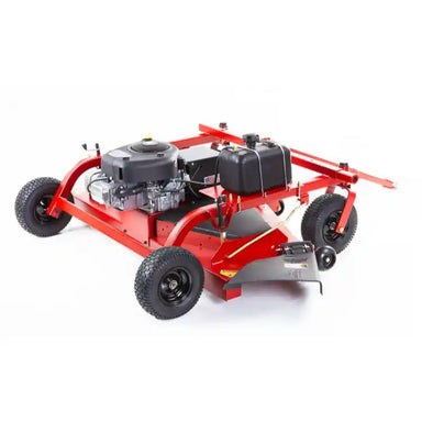 Swisher 60-inch finish cut mower with 15.5HP engine and fuel tank, angled front view, gallery position 1