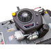 Close-up of Swisher 44-inch finish cut mower engine showing 11.5HP Briggs & Stratton motor, gallery position 1