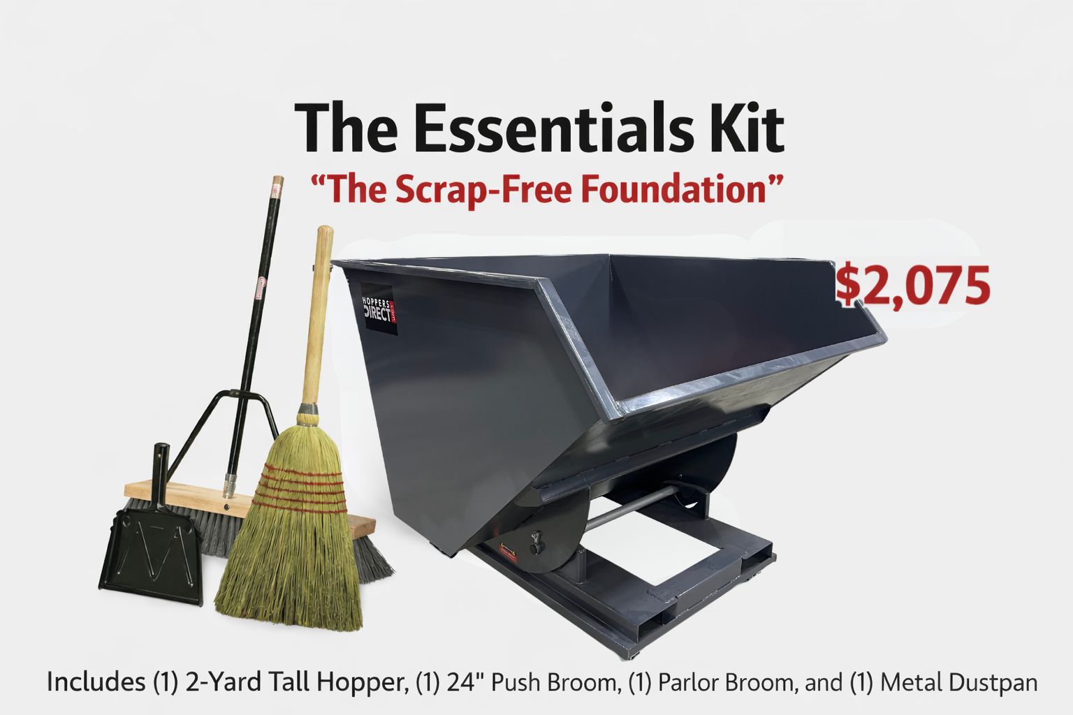 Hoppers Direct 2 Yard Self-Dumping Hopper — Essentials Kit