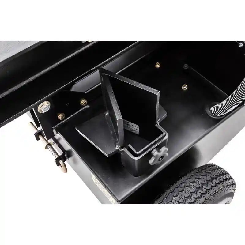 Close-up of adjustable log cradle and section of tire on Swisher 34-Ton Timber Brute 14.5 HP log splitter gallery position 1