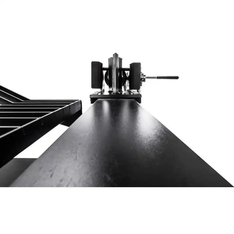 Low-angle view of log cradle and splitting wedge on Swisher 34-Ton Timber Brute 14.5 HP log splitter gallery position 1