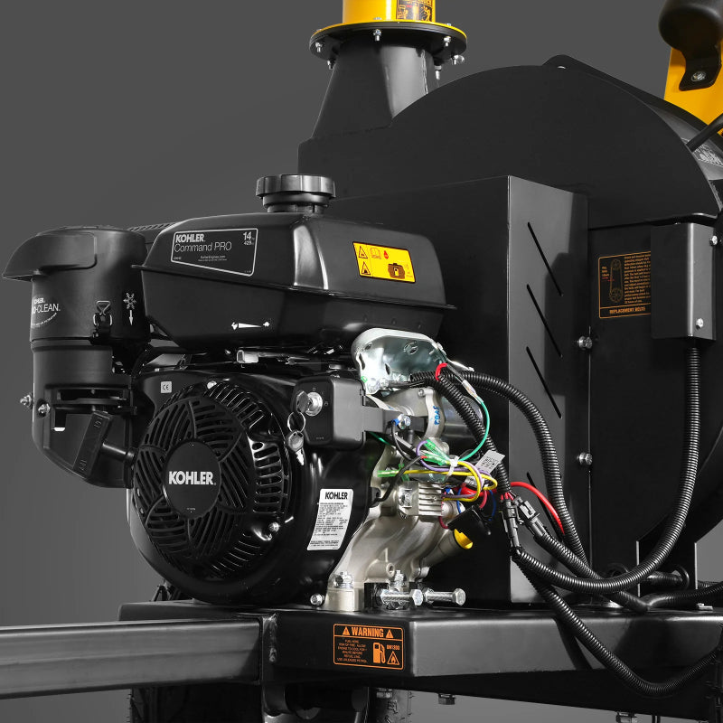 Close-up of KOHLER CH440 engine on MechMaxx P4205 5-inch gas towable wood chipper, gallery position 1