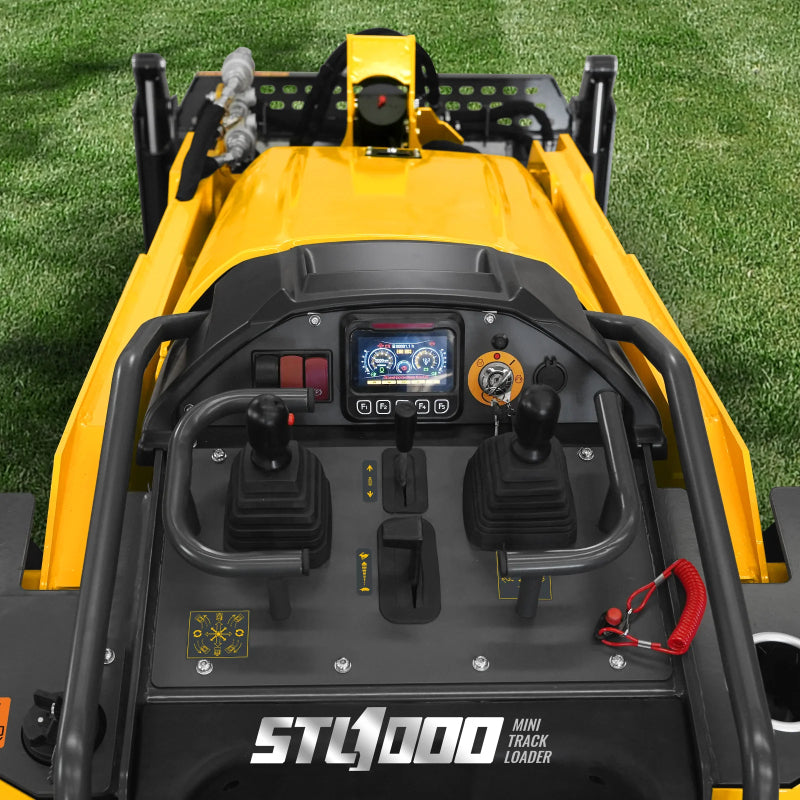 Mini Skid Steer Stand-On Compact Track Loader - 4-in-1 Bucket included