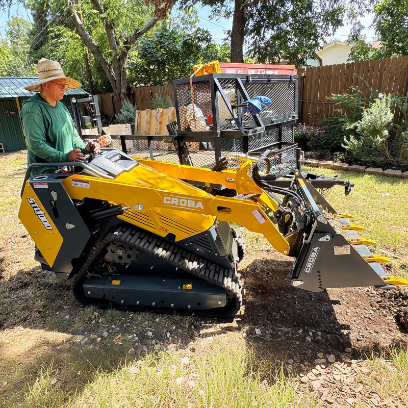 Standing Track Loader Croba STL1000 Mini Skid Steer Stand-On Compact Track Loader - 4-in-1 B ...