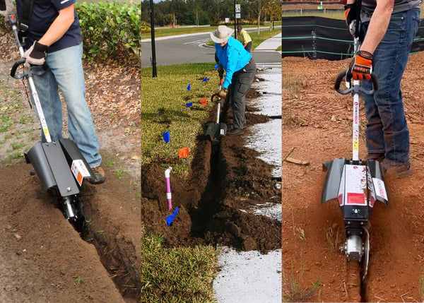 TrenchBadger Pro 12 – Portable 12" Deep‑Cut Trencher (Efco 2‑Cycle Engine)