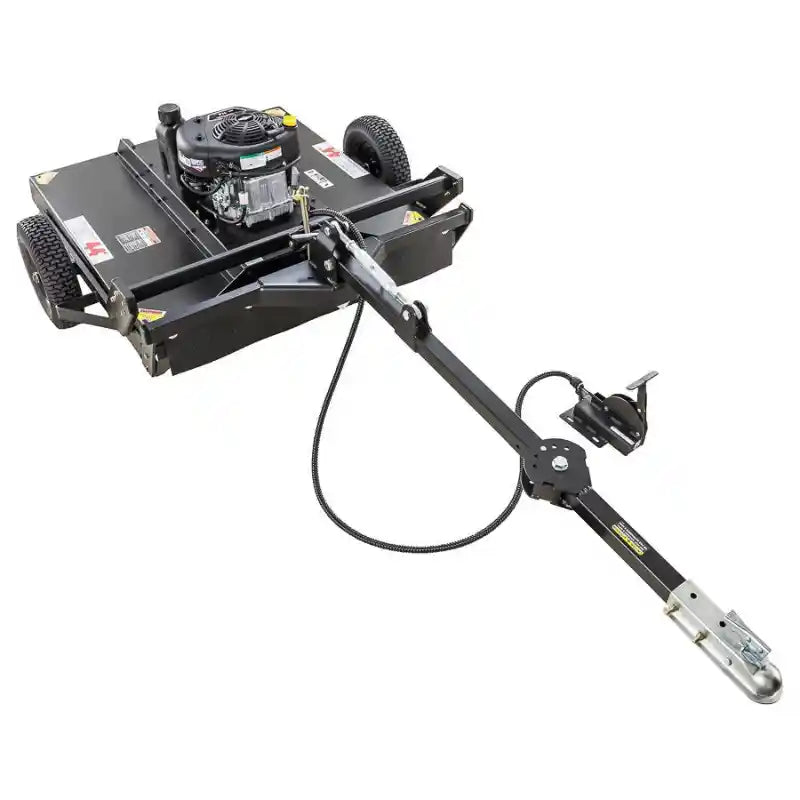 Swisher 44" rough cut mower with 11.5HP engine and tow-behind hitch, isolated on white, gallery position 1