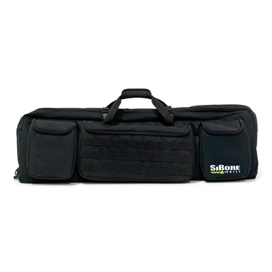 Black soft carrying case with SiBore Drill logo and multiple compartments, MiniTrencher SB431 gallery position 1