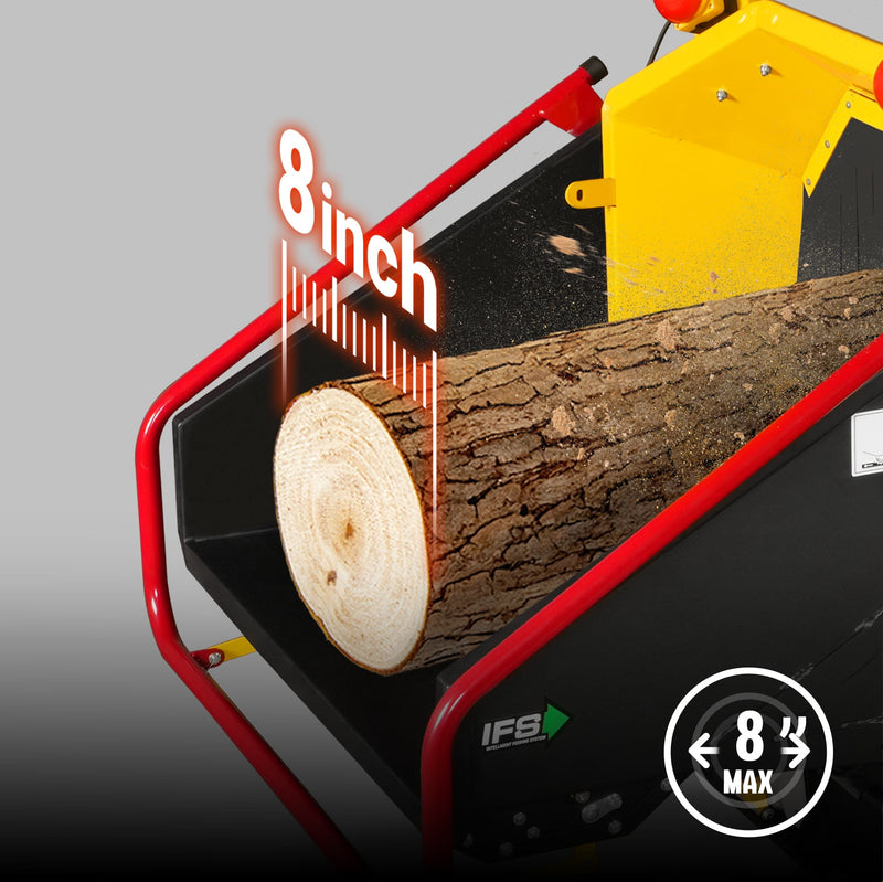 Maximum Wood Chip Diameter 8 in
