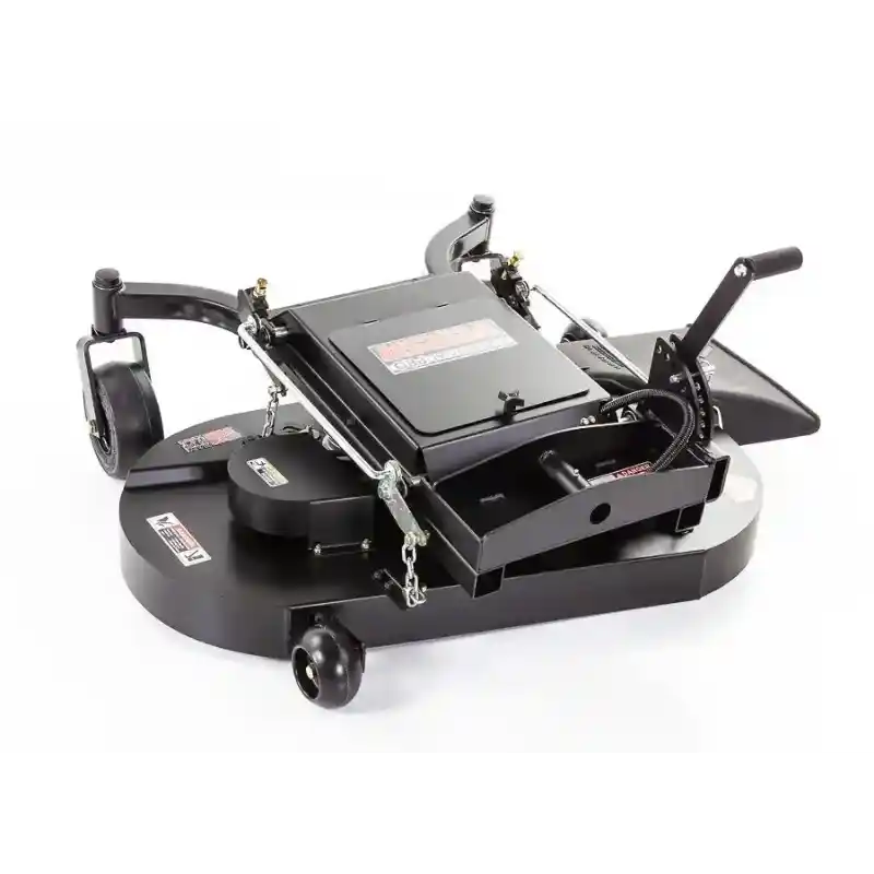 Swisher 42-inch finish cut mower attachment for Versa ZTR, angled front view, gallery position 1