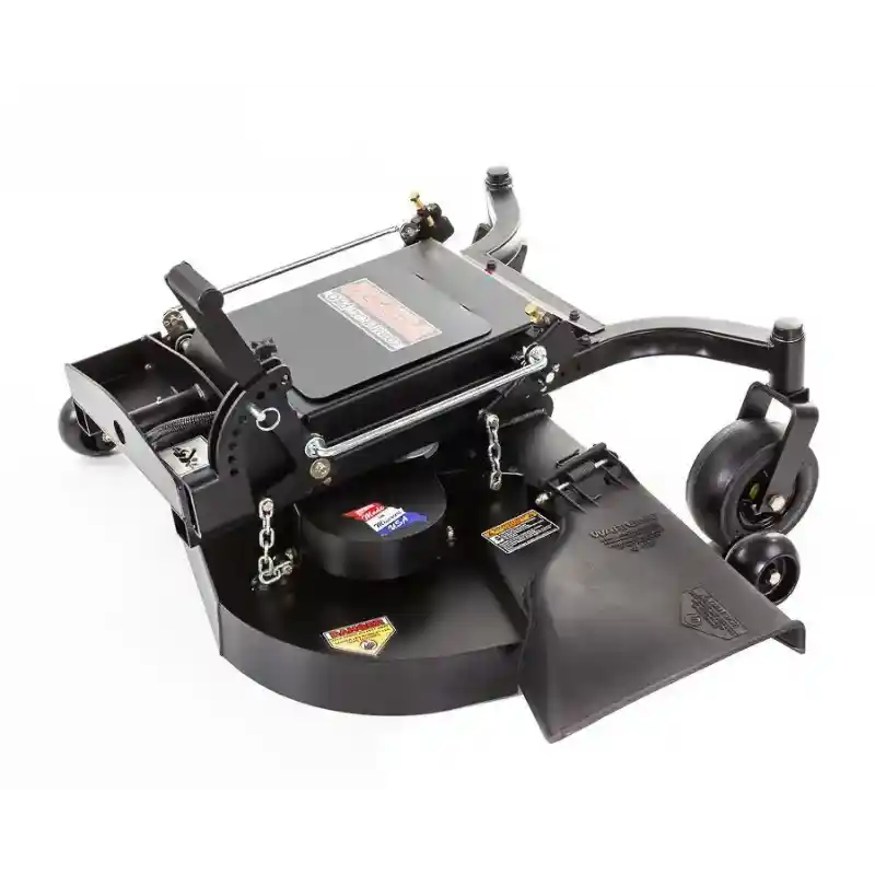 Swisher 42-inch finish cut mower attachment for Versa ZTR, front angled view, gallery position 1 on white background