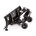 Swisher 50-inch Versa ZTR snow plow attachment angled view showing mounting frame and caster wheels, gallery position 1