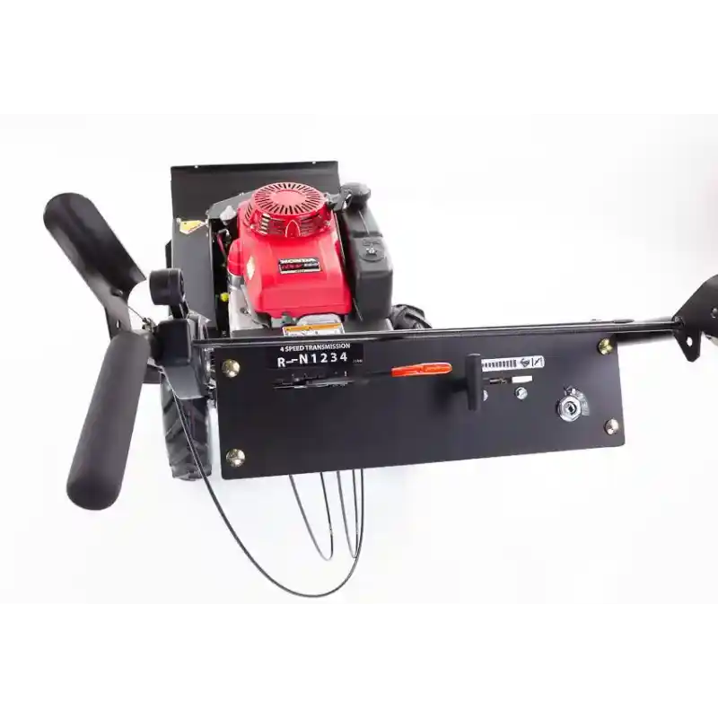 Swisher 24-inch walk-behind rough cut mower with Honda 10.2HP engine, rear view showing control panel, gallery position 1