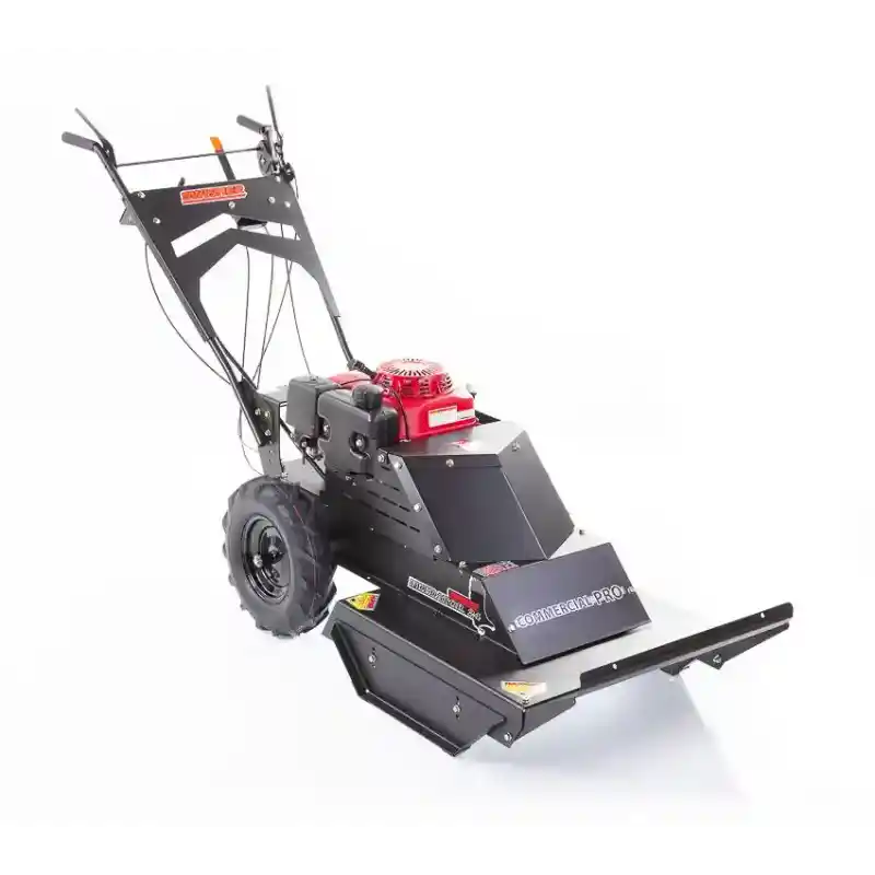 Swisher 24-inch walk-behind rough cut mower with Honda 10.2HP engine, angled front right view, gallery position 1