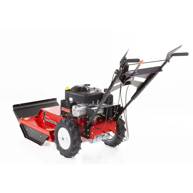 Rear angle of Swisher 24-inch walk-behind rough cut mower with 11.5HP Briggs & Stratton engine, gallery position 1