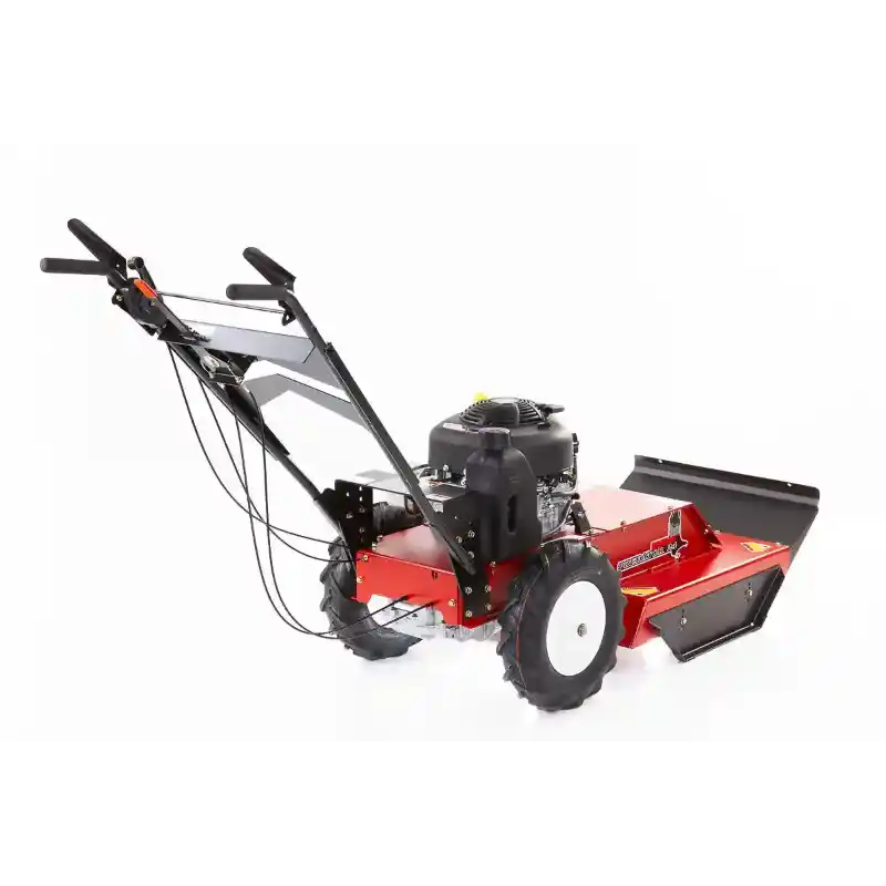 Front angle view of Swisher 24-inch walk-behind rough cut mower with 11.5HP Briggs & Stratton engine, gallery position 1
