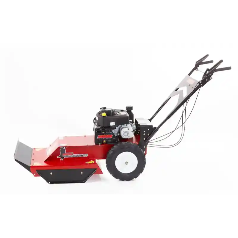 Side view of Swisher 24-inch walk-behind rough cut mower with 11.5HP Briggs & Stratton engine, gallery position 1