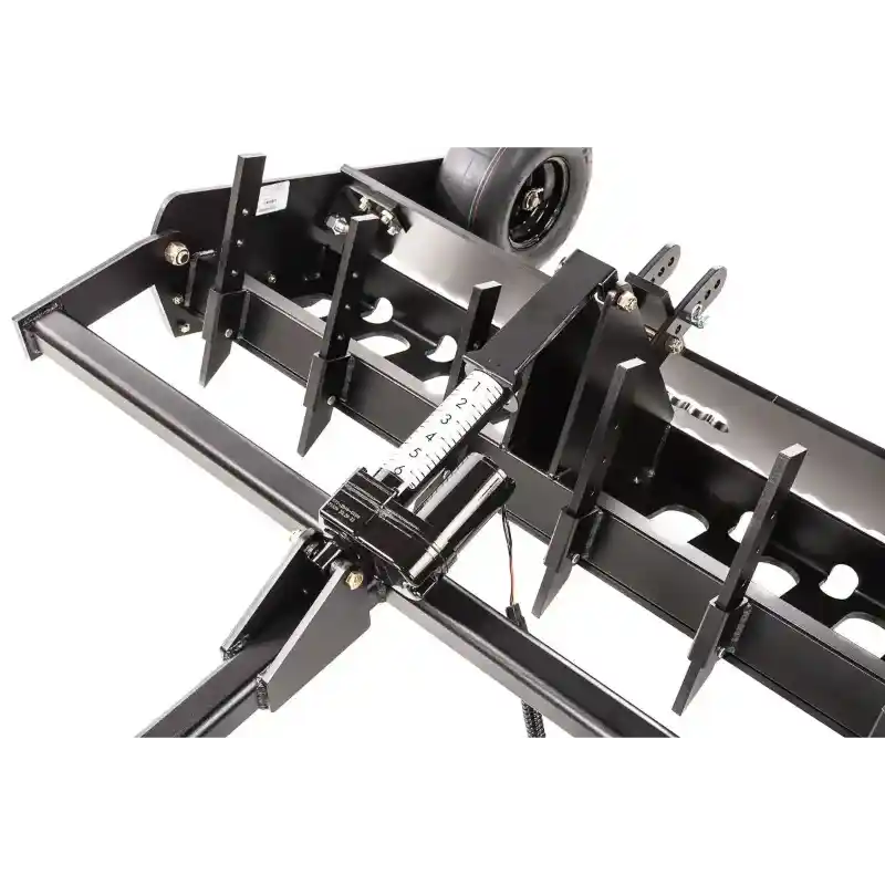 Swisher 48" Driveway Grader blade assembly with adjustment scale and black steel frame, gallery position 1