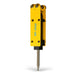 yellow hydraulic hammer breaker attachment with pointed chisel and model number 10-350 visible gallery position 1