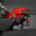 Close-up of red MechMaxx 429cc KOHLER E-Start stump grinder tow bar connection and mounting hardware, gallery position 1